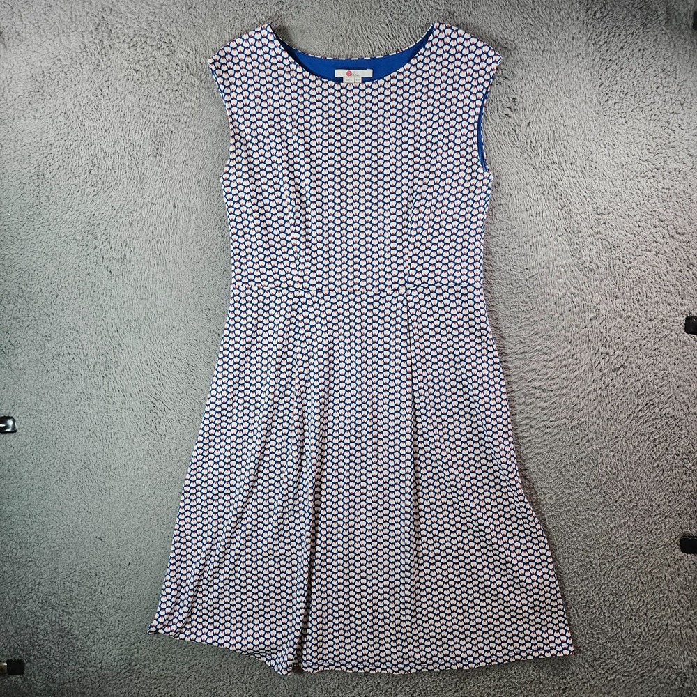 Boden Midi Sleeveless Dress US 10 UK 14 Stretch Pullover Geometric Multicolor